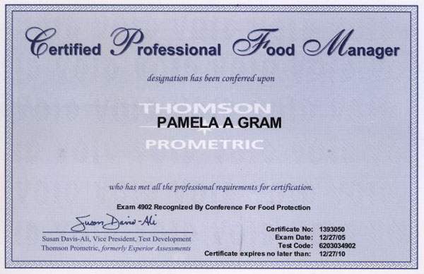 Certified Professional Food Manager